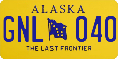 AK license plate GNL040