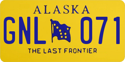 AK license plate GNL071