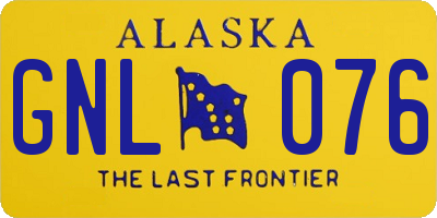 AK license plate GNL076
