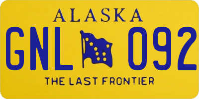 AK license plate GNL092