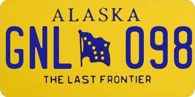 AK license plate GNL098