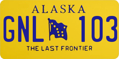 AK license plate GNL103