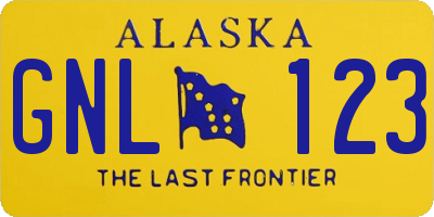 AK license plate GNL123