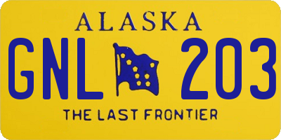 AK license plate GNL203