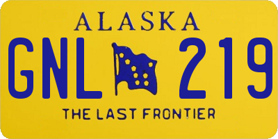 AK license plate GNL219