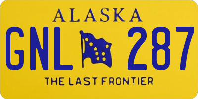 AK license plate GNL287