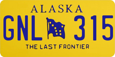 AK license plate GNL315