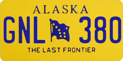 AK license plate GNL380
