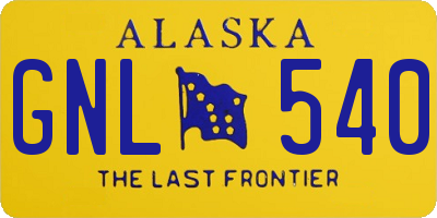 AK license plate GNL540