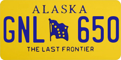 AK license plate GNL650