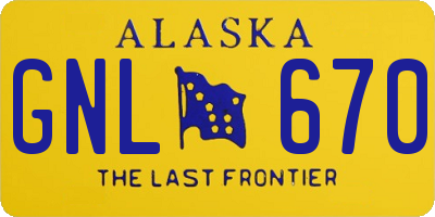 AK license plate GNL670