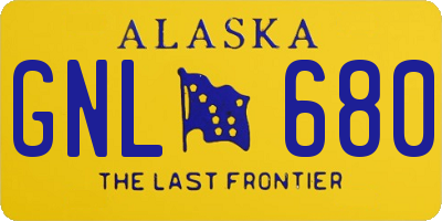 AK license plate GNL680