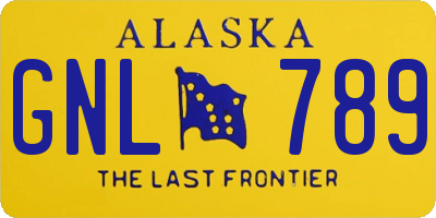 AK license plate GNL789