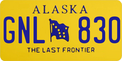 AK license plate GNL830