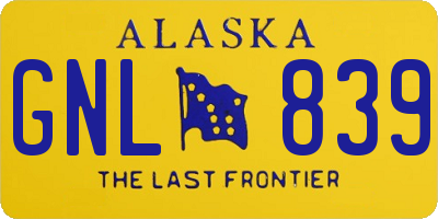 AK license plate GNL839