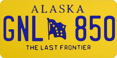 AK license plate GNL850