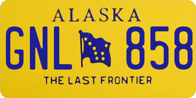 AK license plate GNL858