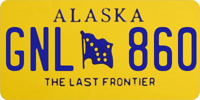 AK license plate GNL860