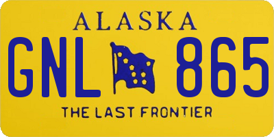 AK license plate GNL865