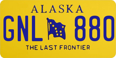 AK license plate GNL880