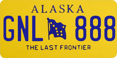 AK license plate GNL888