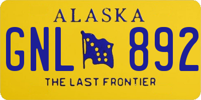 AK license plate GNL892