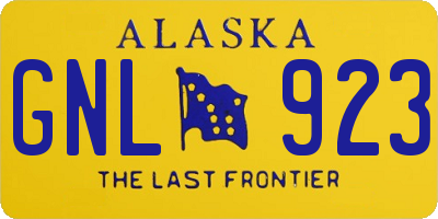 AK license plate GNL923