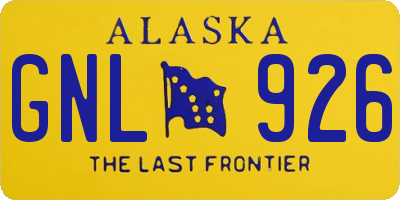 AK license plate GNL926