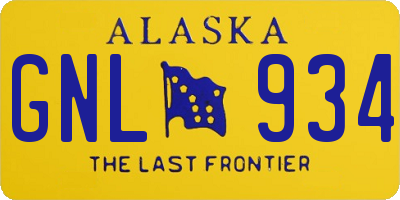 AK license plate GNL934
