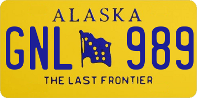 AK license plate GNL989