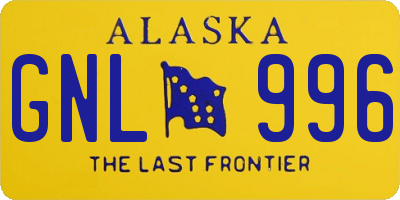 AK license plate GNL996