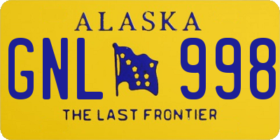 AK license plate GNL998