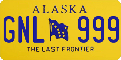 AK license plate GNL999