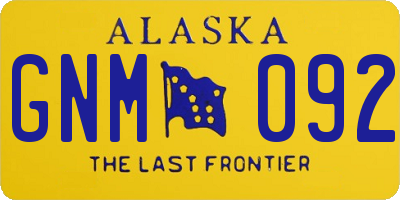 AK license plate GNM092