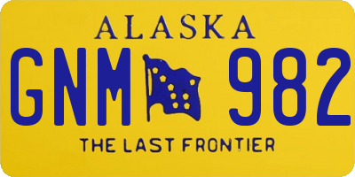 AK license plate GNM982