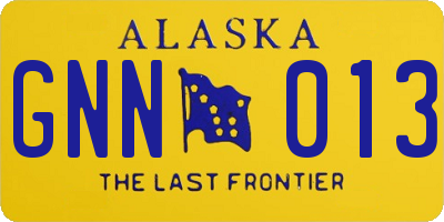 AK license plate GNN013