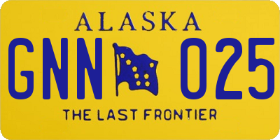 AK license plate GNN025