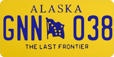 AK license plate GNN038