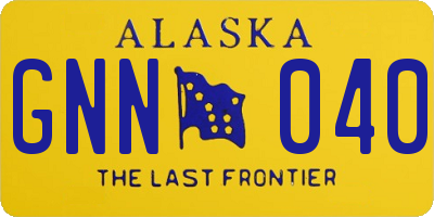 AK license plate GNN040