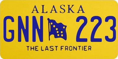 AK license plate GNN223