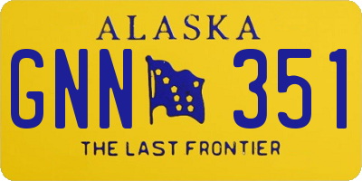 AK license plate GNN351