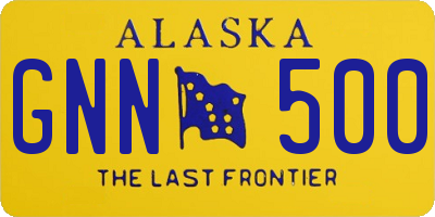 AK license plate GNN500