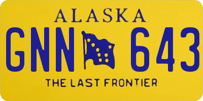 AK license plate GNN643