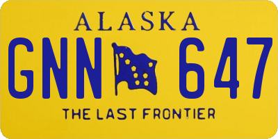 AK license plate GNN647