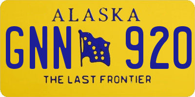 AK license plate GNN920