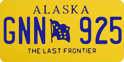 AK license plate GNN925