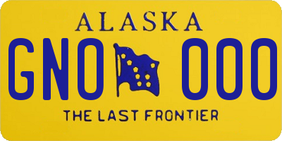 AK license plate GNO000