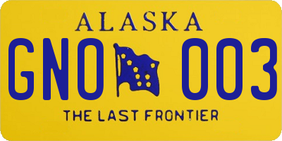 AK license plate GNO003