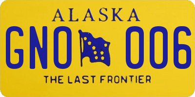 AK license plate GNO006