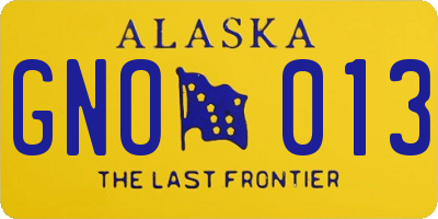 AK license plate GNO013